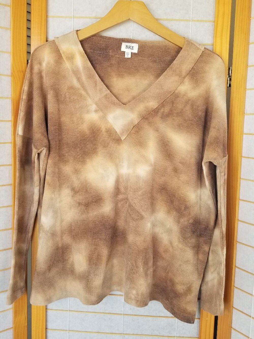 BKE Buckle Waffle Knit Thermal Shirt Long Sleeves Grunge Indie Casual